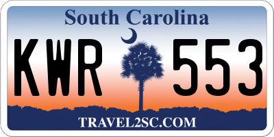 SC license plate KWR553