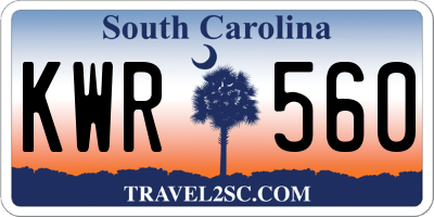 SC license plate KWR560