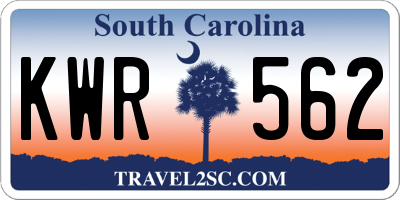 SC license plate KWR562