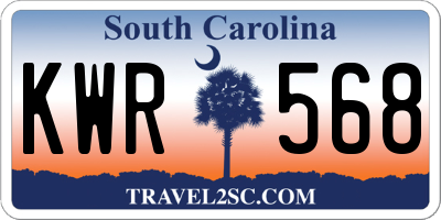 SC license plate KWR568