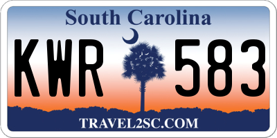 SC license plate KWR583