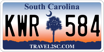 SC license plate KWR584