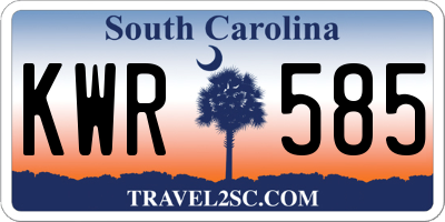 SC license plate KWR585