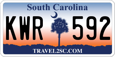 SC license plate KWR592