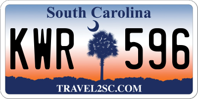 SC license plate KWR596