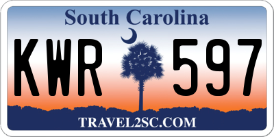 SC license plate KWR597