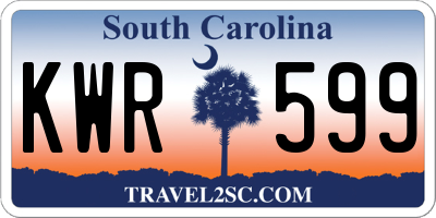 SC license plate KWR599