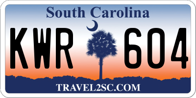 SC license plate KWR604
