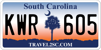 SC license plate KWR605