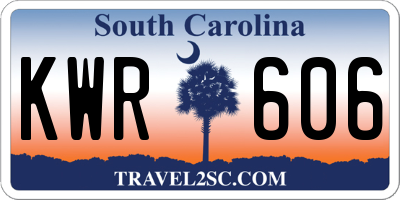 SC license plate KWR606