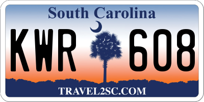 SC license plate KWR608