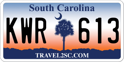 SC license plate KWR613