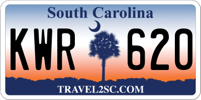 SC license plate KWR620
