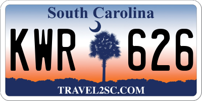 SC license plate KWR626