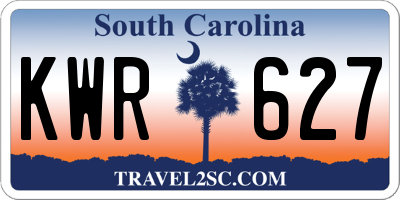 SC license plate KWR627