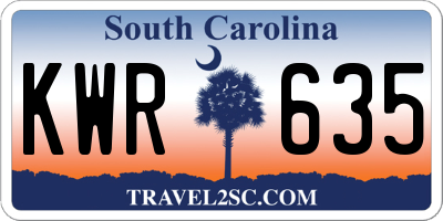SC license plate KWR635