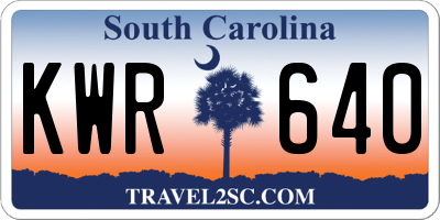 SC license plate KWR640