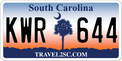 SC license plate KWR644