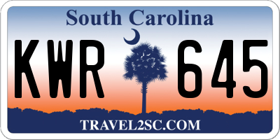 SC license plate KWR645