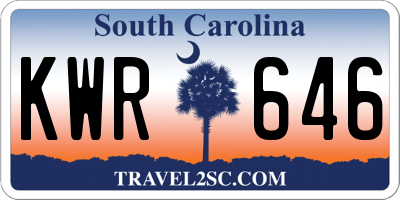 SC license plate KWR646