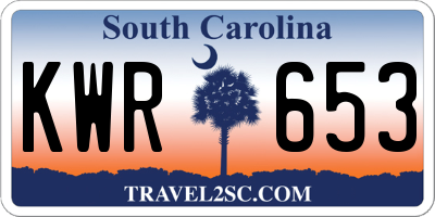 SC license plate KWR653