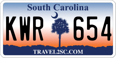 SC license plate KWR654