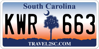 SC license plate KWR663