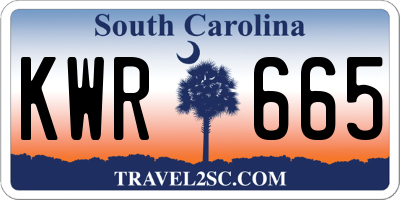 SC license plate KWR665
