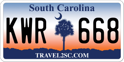 SC license plate KWR668