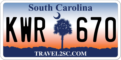 SC license plate KWR670