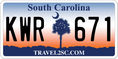 SC license plate KWR671