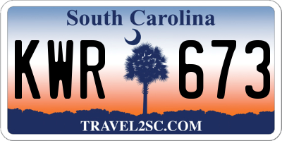 SC license plate KWR673
