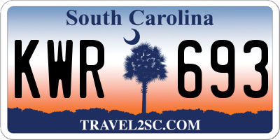 SC license plate KWR693