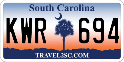 SC license plate KWR694