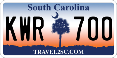 SC license plate KWR700