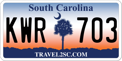SC license plate KWR703