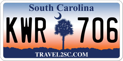 SC license plate KWR706