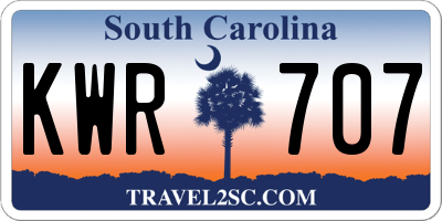 SC license plate KWR707