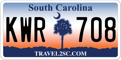 SC license plate KWR708