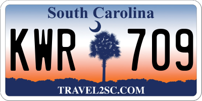 SC license plate KWR709