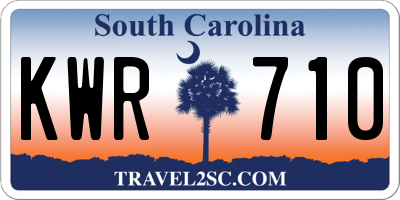 SC license plate KWR710