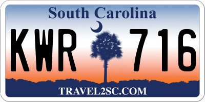 SC license plate KWR716