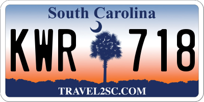 SC license plate KWR718