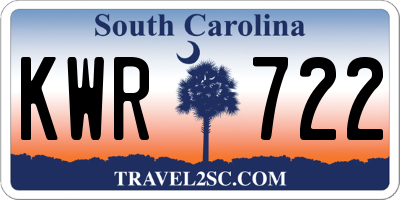 SC license plate KWR722