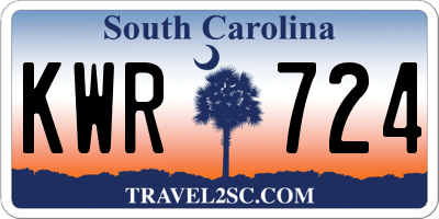 SC license plate KWR724