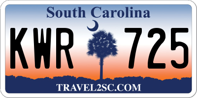 SC license plate KWR725