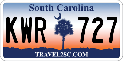 SC license plate KWR727