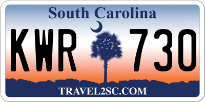 SC license plate KWR730