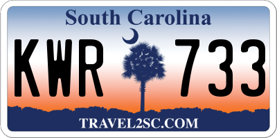 SC license plate KWR733