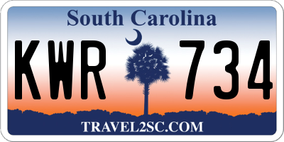 SC license plate KWR734